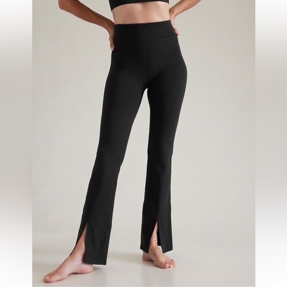 Athleta black Elation split flare pant size medium